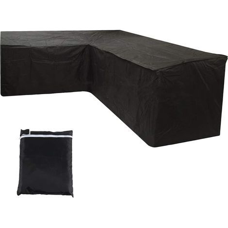 Housses pour Mobilier de Jardin - Housses de Meubles en Forme de L Imperméable Housse de Protection Meubles Patio Couverture avec Bretelles Coupe-Vent(420D Long Gauche-Droit Court) (1/5)