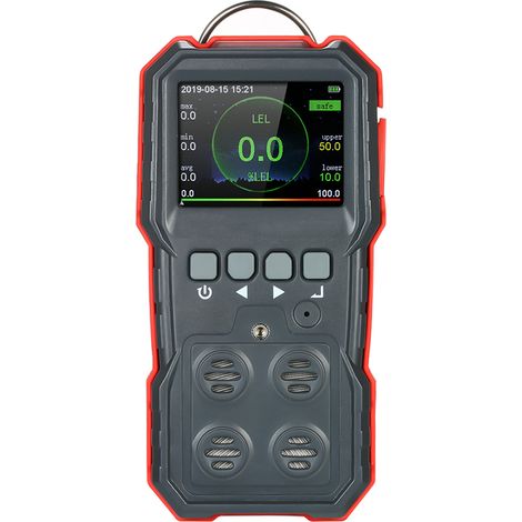 Detector de gas portátil 4 en 1: CO, H2S, O2, medidor de explosión, alarma sonora y visual, monitor industrial de ABS a prueba de explosiones. (1/5)