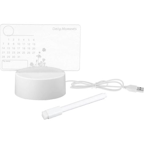 Veilleuse LED avec tableau mémo USB, stylo inclus, lumière douce et chaude, lampe de nuit décorative-calendar (1/5)