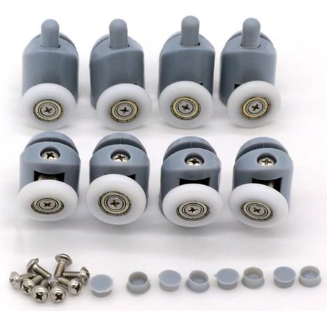 8er Set Rollen für Duschwand 23 mm, Ersatzrollen für Glastür, Badezimmer und Schiebeelement (1/5)