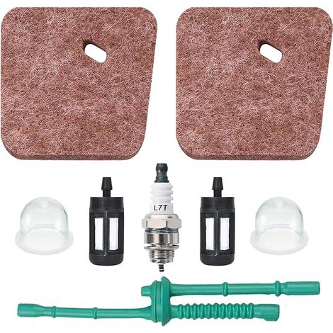 Filtre à Air pour STIHL FS38 FS55 FS45 FS46 KM55 FS55R Débroussailleuses, Kit Maintenance FS 38 Filtre a Air avec Bougie, Pompe d'Amorcage, Tuyau et Filtre a Essence (1/5)