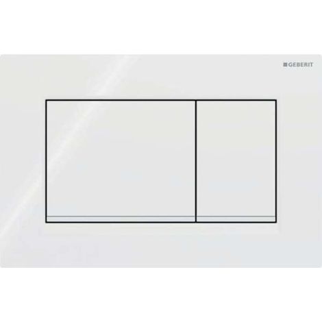 Plaque de commande carrée compatible Geberit Sigma20 (anciennement Sigma30) pour double chasse d'eau : blanc, blanc mat (115.883.11.1) (1/4)
