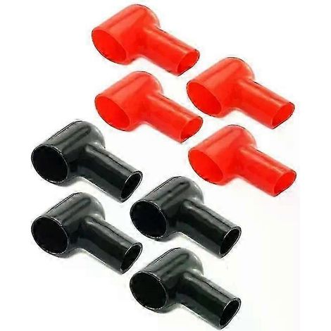 8 Stück Kfz-Batterie-Isolierkappen, rot/schwarz, runde Gummiklemmen, 20 x 12 mm, PVC-Kabelschuh-Schutzkappen, passend für Auto-JXLGV (1/5)