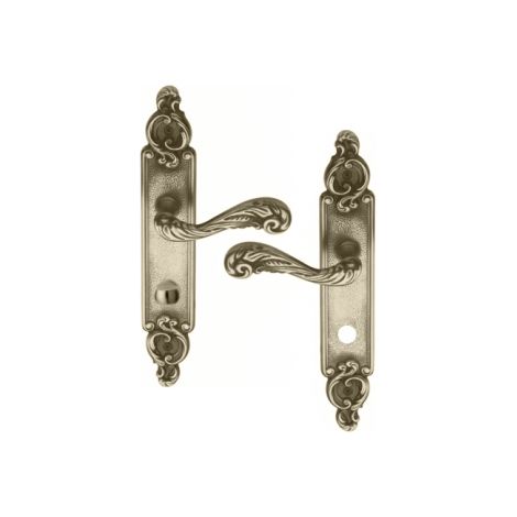 Ouvre&Déco – Poignées de porte SULLY verrou condamnation – Laiton nickel mat – Entraxe 195 mm – Finition haute résistance pour salles de bains