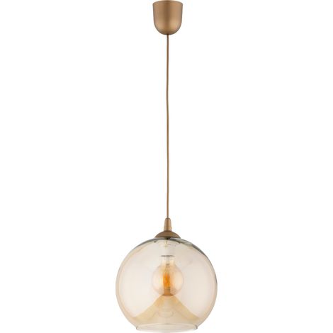 Suspension dorée boule verre ambre Ø25 E27 Fico Alfa (1/3)