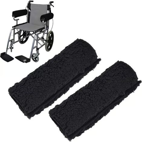 Paire de housses d'accoudoirs amovibles pour fauteuil roulant de bureau et de transport (1/5)