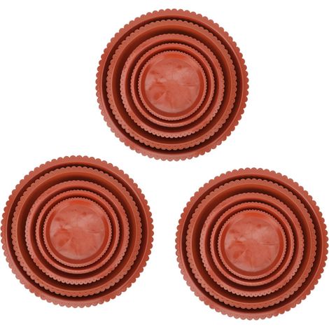 Plastique Soucoupes Rondes Faciles à Nettoyer Lot de 15, Marron, Anti-Fuite, pour Pots de Fleurs, pour Intérieur et Jardin (1/5)