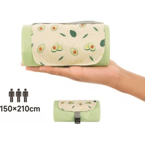 Manta de picnic, Impermeable, ultraligera y compacta, Manta verde para exteriores, acampadas, playa y senderismo, verde oscuro, 150 x 210 cm (1/5)