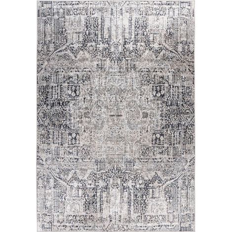 Tapis Vintage Poils Plats "Rhodin" Gris 160 x 230 cm (1/4)