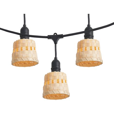 QAZQA Guirnalda de luces de bambú con enchufe de 8 m con 10 luces (1/5)