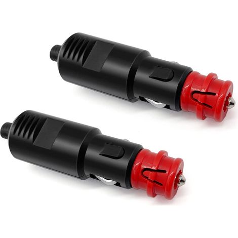 2 Pack 12V/24V Cigarette Lighter Socket, Universal Plug with 8A Fuse, Cigarette Lighter Plug, Plug for Car, Truck, Boat, Motorcycle