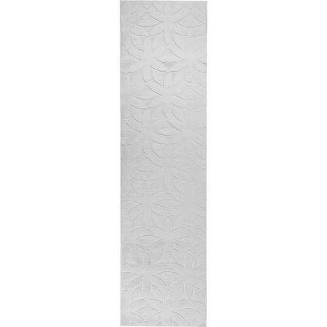 Area Rug Light Grey Fabric 80 x 300 cm Jacquard Rectangular Shape Accent Rug HOOD (1/5)