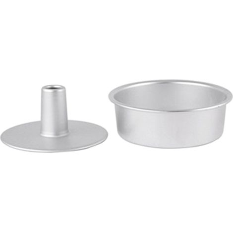 Moule à gâteau en alliage d'aluminium de 23 cm, en forme de cheminée creuse avec fond amovible, pour la décoration de gâteaux et autres créations pâtissières.
