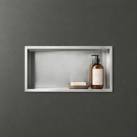 Mai & Mai Étagère Murale à Carreler 30x60x8,3cm Niche de Douche à Encastrer en Inox