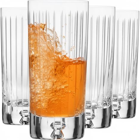 Verres à Eau, Jus et Cocktails 300 ml Lot de 4 Collection Saga Verre en Cristal Fait Main, Taillé Incolore Cut 2 (1/5)