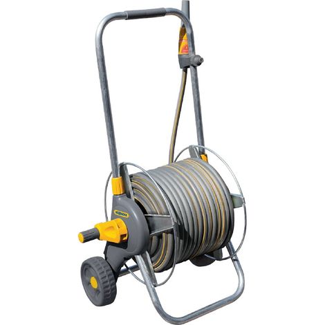 Carrello avvolgitore in metallo piccolo con tubo da giardino da 30 m HOZELOCK