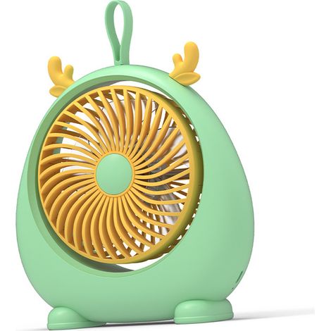 Ventilateur de bureau USB en PP, mini ventilateur de table silencieux et portable avec deux vitesses de ventilation, idéal pour la maison. Vert et compact. (1/5)