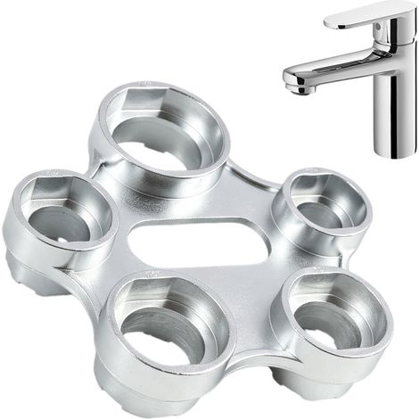 Clé Aérateur pour Robinet, 10 en 1 Clé de Robinet Aérateur, Outil Universel pour Montage et Démontage M16 M18 M22 M24 M28, Accessoire Plomberie Cuisine Salle de Bain (1/5)