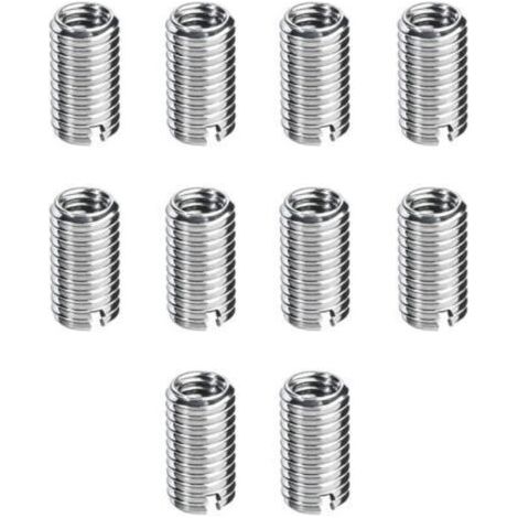 Packung mit 10 Gewindeeinsätzen M8/M10 – Selbstschneidende Muttern aus Edelstahl – Vibrationsbeständig – Zur Gewindereparatur
