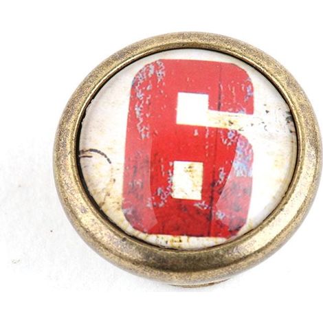 Tiroir armoire En Laiton Antique, Poignées Rondes, Bouton De Poubelle armoire, Numéro 6 (1/5)