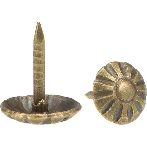 Upholstery Nail, Furniture Nail, Upholstery Tack, Carpet Decoration, 10mm Round Head Diameter, Bronze Finish, for Sofa and Bed, 100 Pieces (1/3)