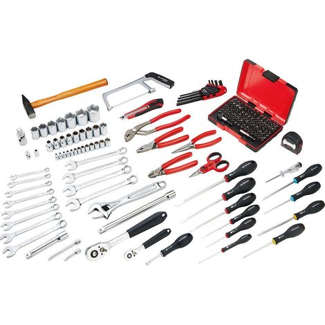 Facom – Valise aluminium 181 outils – Mallette légère avec 3 plateaux + module mousse bicolore – Bandoulière renforcée – Organisation verticale