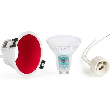 KIT Aro Empotrable Fijo Ø93mm + Bombilla GU10 5,4W +