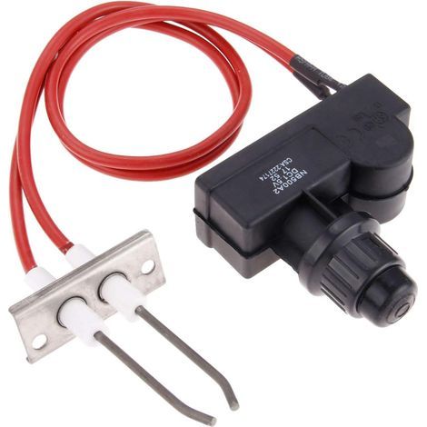 Kit d'allumage double allumeur électronique, allumeur de grill générateur d'étincelle avec électrode d'allumage double, fils de bougie d'allumage de 450 mm pour grill, chauffage et poêle d'équipement (1/5)