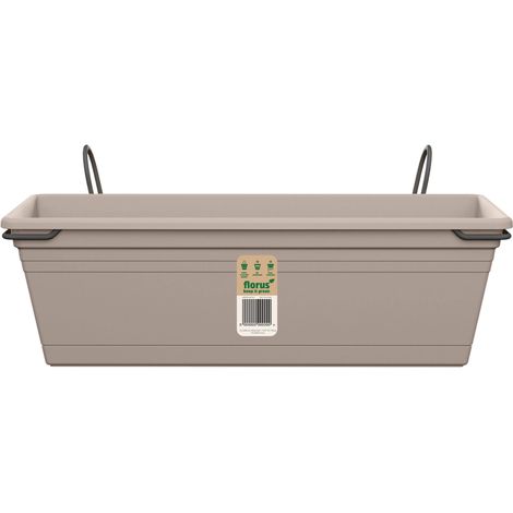 Florus Mediterran Kit Balconnière 50 - Gris - L 49 x B 27.5 x H 0 cm - Balcon - 100% recyclé