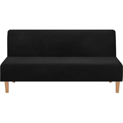 Sofa covers convertible sofa cover without armrests, stretch velvet, thick, soft, comfortable, for sofa bed, foldable sofa bed (thick black velvet) (1/5)