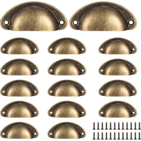 Set mit 16 Vintage-Halbrundgriffen für Schubladen, Küchenschranktüren und Kommodentüren (1/5)