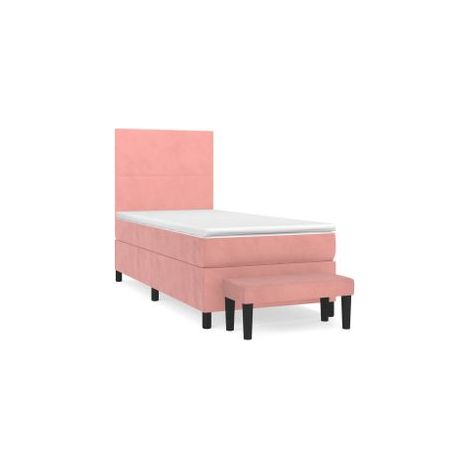 Sommier à lattes de lit avec matelas Rose 100x200 Velours (1/5)