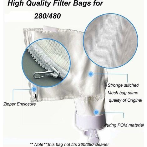 Sacs di ricambio per Polaris 280/480 - 3 pezzi, chiusura lampo, nylon, modelli K13 K16 (1/3)