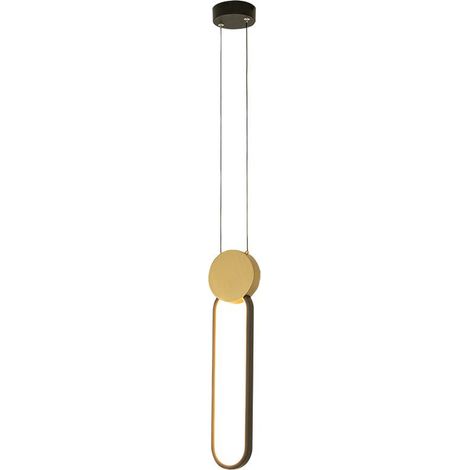 Suspension Luminaire LED 13W Variable Noir Mat et Doré Zambelis - Blanc chaud - 3000K (1/2)