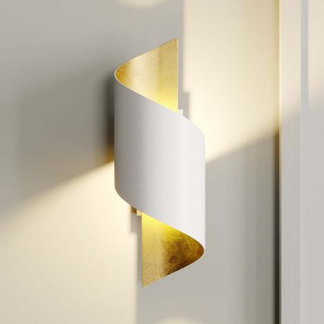 [NEUWERTIG] B-Ware Lindby Wandleuchte Desirio LED Wandlampe Metall dimmbar weiß gold 24cm 8cm (1/2)