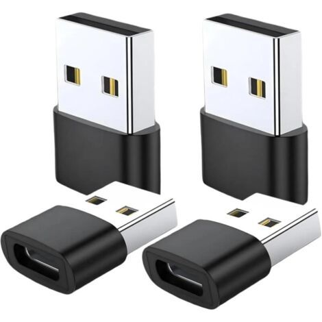 Adaptateur USB vers USB C, USB C femelle vers USB mâle, charge ultra rapide et convertisseur OTG, compatible avec 15, 14, 13, 12, 11 Pro Max Plus, 5 Mini 6, S24/S23/S22 (lot de 4) (1/5)