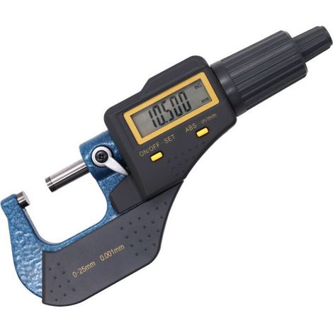0-25mm/0-1" Digital Micrometer - 0.001mm/0.00005'' High Precision LCD Handheld Electronic Micrometer, Incremental and Absolute Measurement, Inch and Metric Modes, Gray (1/4)