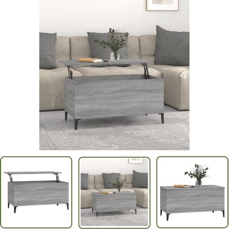 Table basse de salon, Table Café, Sonoma gris 90x44,5x45 cm Bois d'ingénierie OIB4895E (1/5)