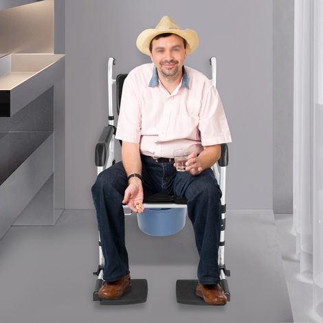 Sedia doccia con rotelle, sedia wc pieghevole, sedia a rotelle, seduta doccia impermeabile (1/5)