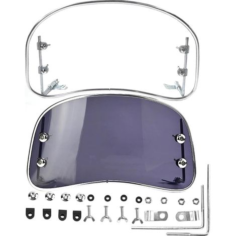 Pare-brise de moto, transparent de rechange pour pare-brise de moto, scooter, pare-brise de voiture électrique, rétro, semi-circulaire, petit pare-brise (1/5)