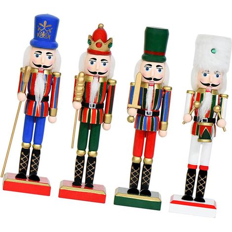 Lot de 4 Ornements de Soldat de cheminée, Figurines de Noël en Bois de 7, 28 Pouces pour étagère, Salon, Table de fête, décoration de Table de Vacances, Figurines de Soldat (1/5)