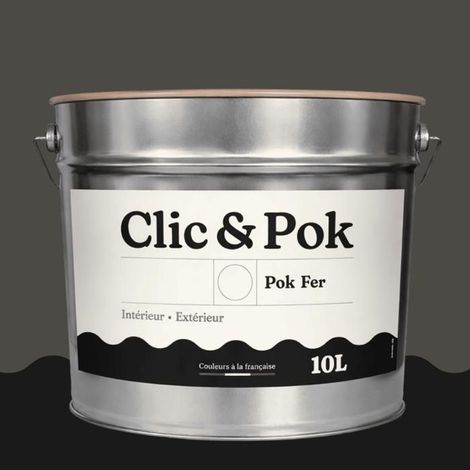 Peinture Fer Antirouille – Métal Extérieur Intérieur, Satinée, Protection Rouille - 10L - RAL 7022 - Gris terre d’ombre