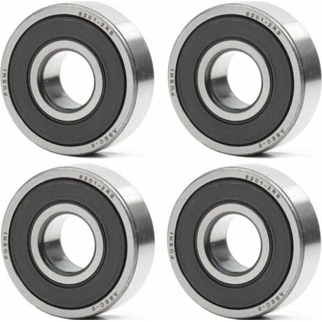 6201-2RS Ball Bearing 12 x 32 x 10 mm - Double Rubber Seal - ABEC 5 - Pre-lubricated Ball Bearing - Pack of 4 (1/4)