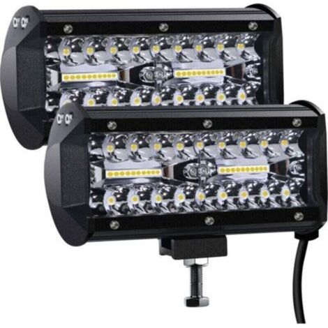 Phares de Travail LED 12V 300W 7 Pouces Projecteurs Étanches IP67 27000lm pour Voiture Camion Tracteur SUV Bateau - (1/4)
