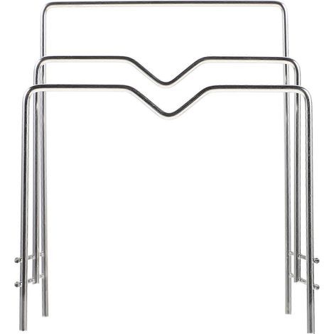 Étagère de rangement de cuisine multifonctionnelle en acier inoxydable, support à plusieurs niveaux pour couvercles de casseroles et planches à découper (style aléatoire)-Silver (1/4)