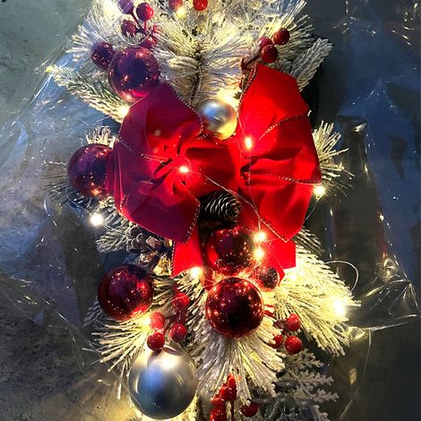 Guirlande De Noël - Guirlande En Forme De Larme Avec Lumières Led - Pour Escaliers Portes D'Entrée Et Balcons - 45 X 20 Cm - 1 Pièce (1/5)