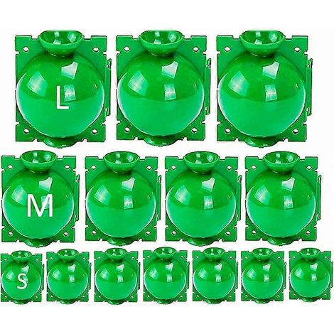 14 piezas de cajas de enraizamiento de plantas, bolas de propagación, cajas de injerto, cajas de propagación de alta presión, dispositivos de enraizamiento de plantas (L+M+S, verde) (1/5)