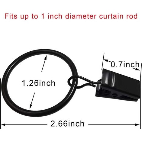 Gardinenringe mit integrierten Clips – 40er-Packung, Innendurchmesser 3,2 cm, kompatibel mit Gardinenstangen bis zu 2,5 cm Durchmesser