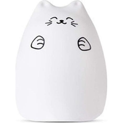 Veilleuse, lampe chat en silicone, lampe de chevet enfant LED, lampe chat en silicone mignonne pour enfants, 7 couleurs clignotantes, rechargeable par USB, lampe bébé à changement de couleur (1/5)