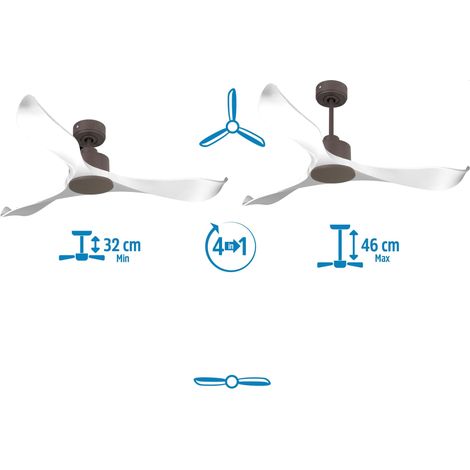 Tenerife Ring - Super destratificateur et ventilateur DC 166 cm Gris basalte pales bois noir sans Lumière 30 à 60 m² (1/5)